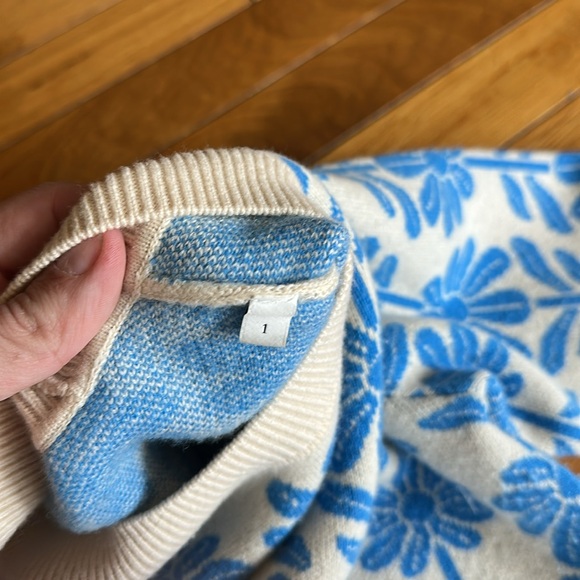 Sandro Hughes Floral wool and cashmere Jacquard sweater size 1/small - Picture 5 of 6